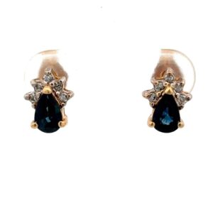 Estate Sapphire & Diamond Earrings 090551