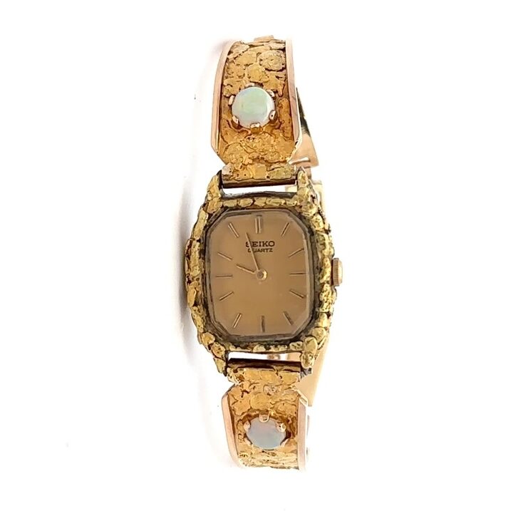 Seiko Womens Gold Nugget & Opal Estate Watch 090637