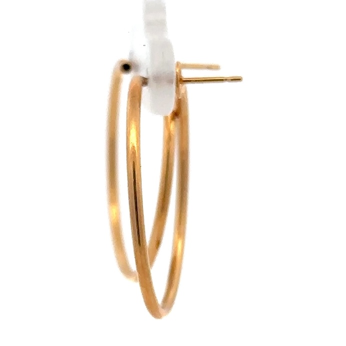 Estate 18K Hoop Post Earrings 090639 - Image 4