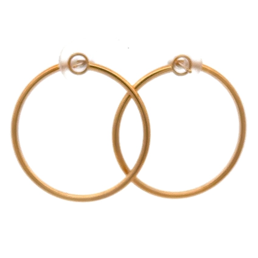 Estate 18K Hoop Post Earrings 090639 - Image 3