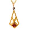 Estate Nugget & Synthetic Ruby Pendant 090631