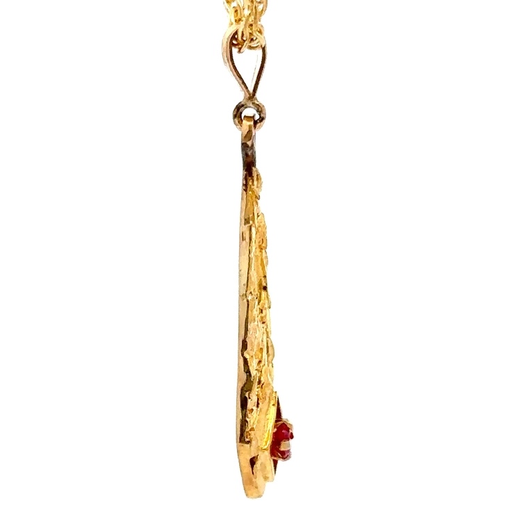 Estate Nugget & Synthetic Ruby Pendant 090631 - Image 2