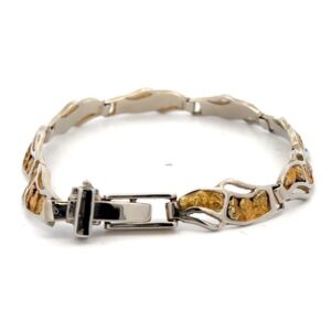 14K White Gold & Nugget Bracelet BWB24OLW
