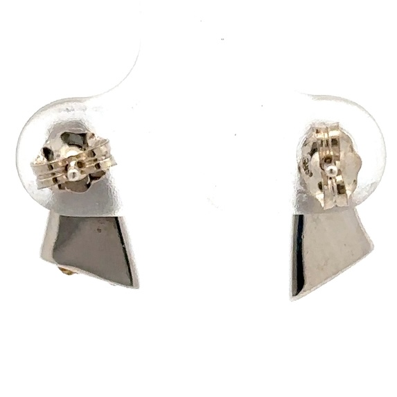 Sterling Silver & Gold Nugget Earrings EDL129NSS - Image 3