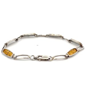 Sterling Silver & Gold Nugget Link Bracelet BDLOV5LNC89SS