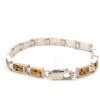 Sterling Silver & Gold Nugget Link Bracelet B6MM14LSS