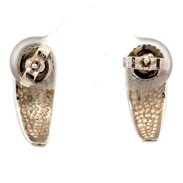 Sterling Silver & Gold Nugget Earrings EN646NSS - Image 3