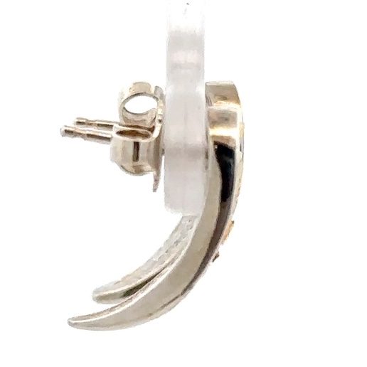 Sterling Silver & Gold Nugget Earrings EN646NSS - Image 2