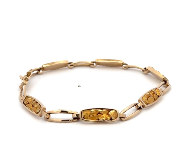 14K Gold Nugget Bracelet BDLOV5LNC89 - Image 4