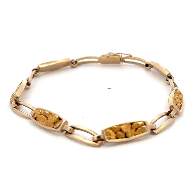 14K Gold Nugget Bracelet BDLOV5LNC89 - Image 3