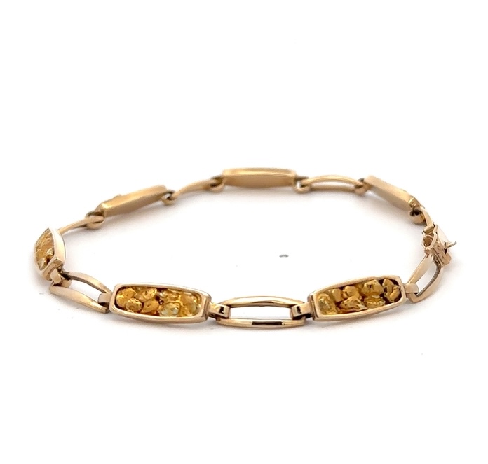 14K Gold Nugget Bracelet BDLOV5LNC89 - Image 2