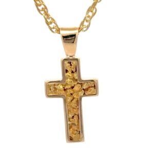 Gold Nugget Cross Pendant 510341