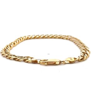 14K Double Curb Link 7" Charm Bracelet 515757