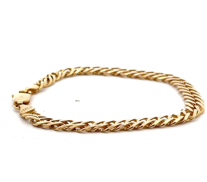 14K Double Curb Link 7" Charm Bracelet 515757 - Image 4