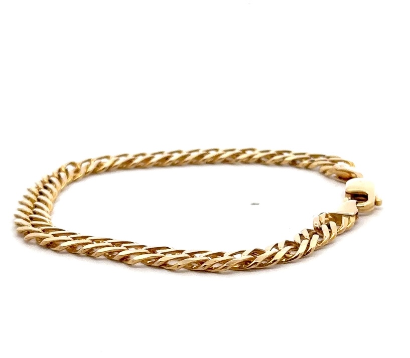 14K Double Curb Link 7" Charm Bracelet 515757 - Image 2