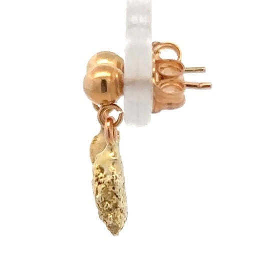 14K Gold Nugget Dangling Earrings E12/PD - Image 4