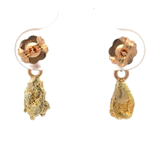 14K Gold Nugget Dangling Earrings E12/PD - Image 3