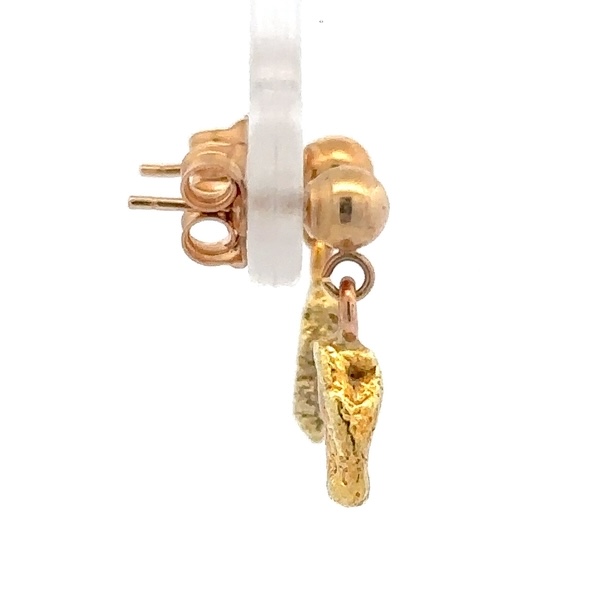 14K Gold Nugget Dangling Earrings E12/PD - Image 2