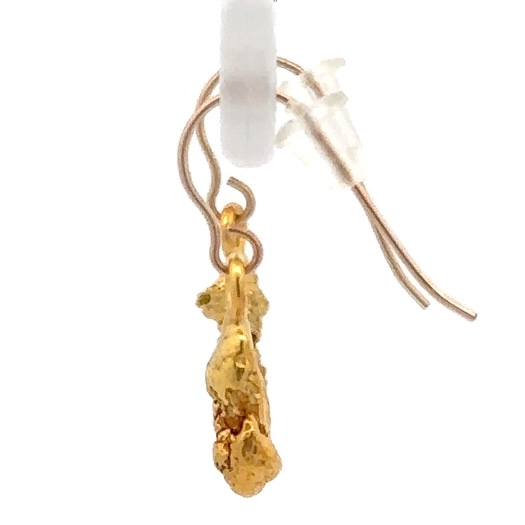 14K Gold Nugget Dangling Earrings E9/WD - Image 4