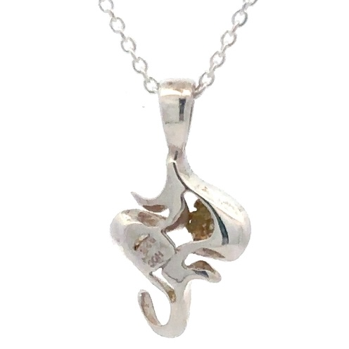 Sterling Silver & Gold Nugget Pendant PN282SS - Image 3