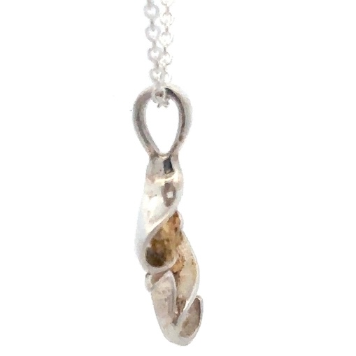 Sterling Silver & Gold Nugget Pendant PN282SS - Image 4