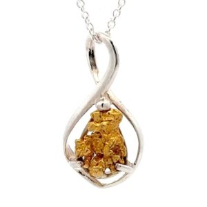 Sterling Silver & Gold Nugget Pendant PN868NSS