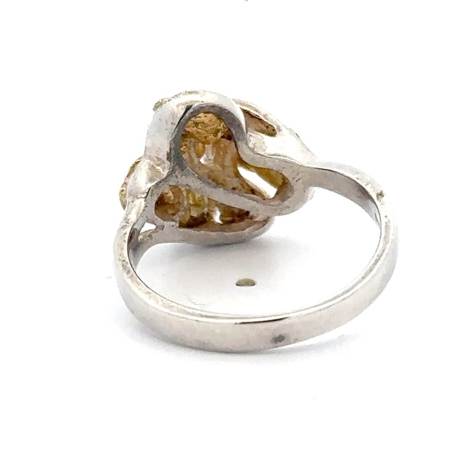 Sterling Silver & Gold Nugget Ladies Ring RL169SS - Image 3
