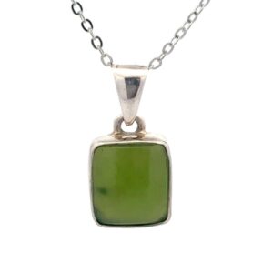 Jade & Sterling Silver Soft Square Pendant PSSJADESMSFTSQRE