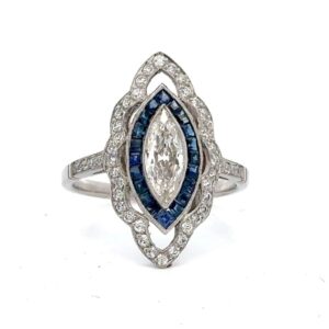 Diamond & Sapphire Ladies Estate Ring 076496