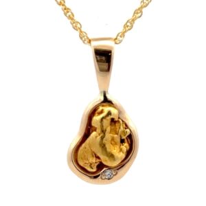 Gold Nugget & Diamond Pendant 077061