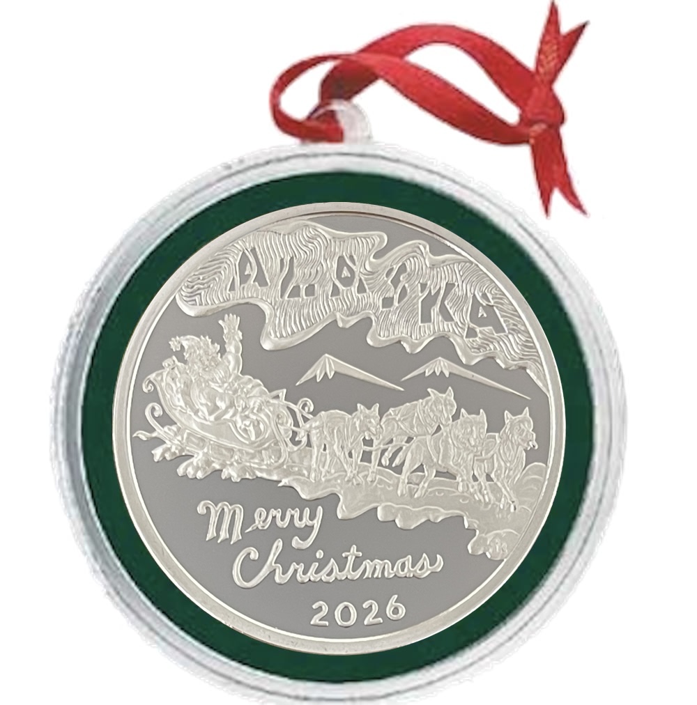 2026 Santa Under the Northern Lights Christmas Medallion - Image 4