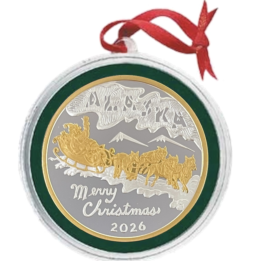 2026 Santa Under the Northern Lights Christmas Medallion