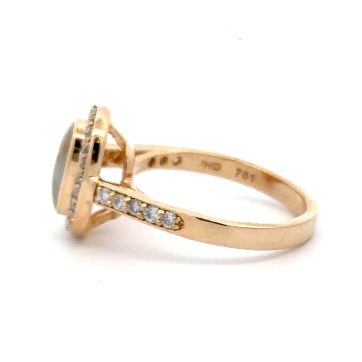 14K Yellow Gold Diamond Gold Quartz Lady's Ring 701G2 - Image 2