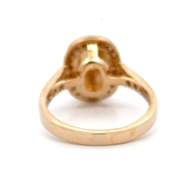 14K Yellow Gold Diamond Gold Quartz Lady's Ring 701G2 - Image 3