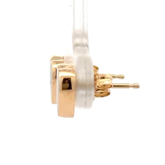 Gold Quartz Heart Post Earrings E219G2 - Image 2