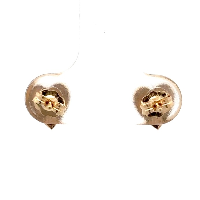 Gold Quartz Heart Post Earrings E219G2 - Image 3