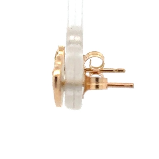 Gold Nugget Heart Post Earrings EHE7N - Image 2