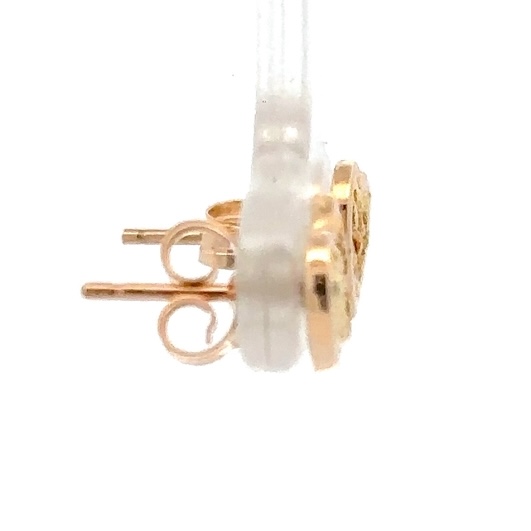 Gold Nugget Heart Post Earrings EHE7N - Image 4