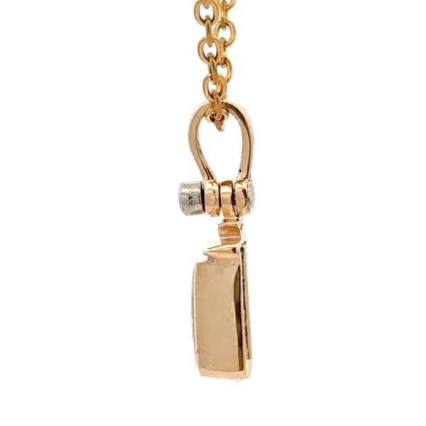 Ladies Gold Quartz Small Rectangle Pendant FF083G2 - Image 2