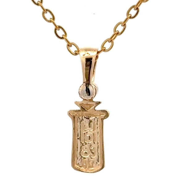 Ladies Gold Quartz Small Rectangle Pendant FF083G2 - Image 3