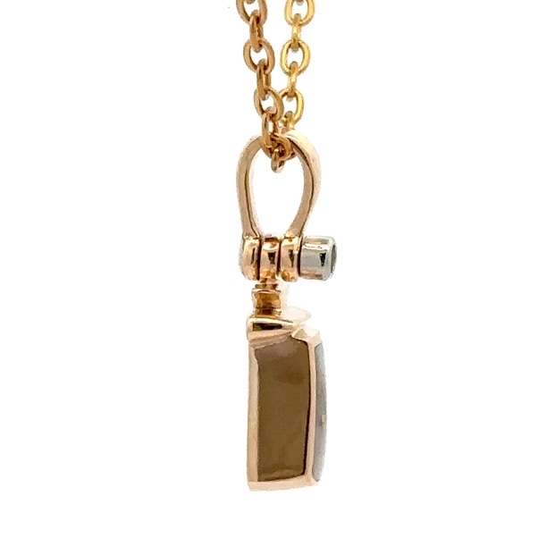 Ladies Gold Quartz Small Rectangle Pendant FF083G2 - Image 4