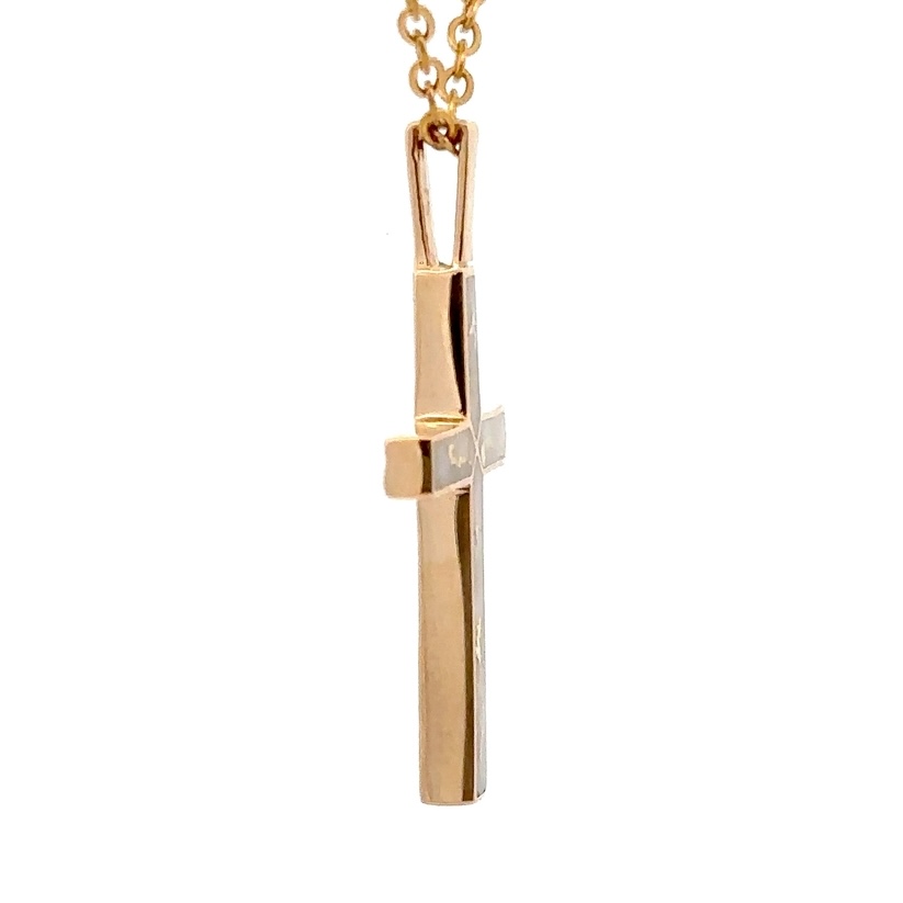 Gold Quartz Cross Pendant FF346G2 - Image 4