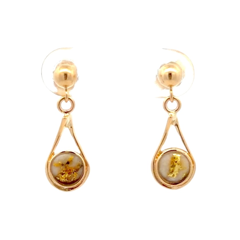 Small Teardrop Dangling Quartz Earrings EN899Q