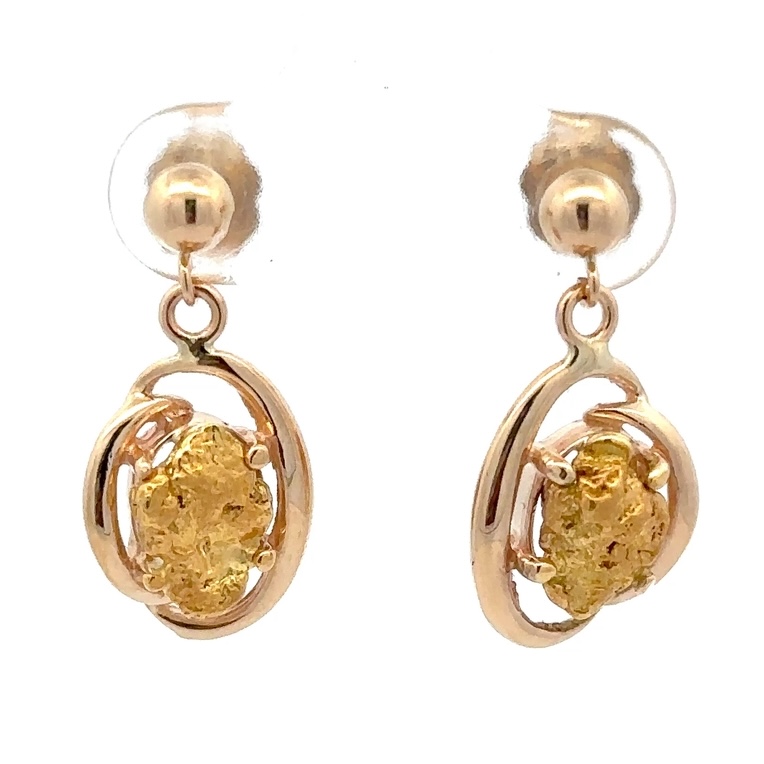14K Gold Nugget Earrings EN805N/PD