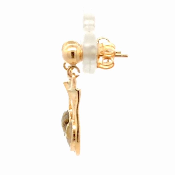 Small Teardrop Dangling Quartz Earrings EN899Q - Image 2