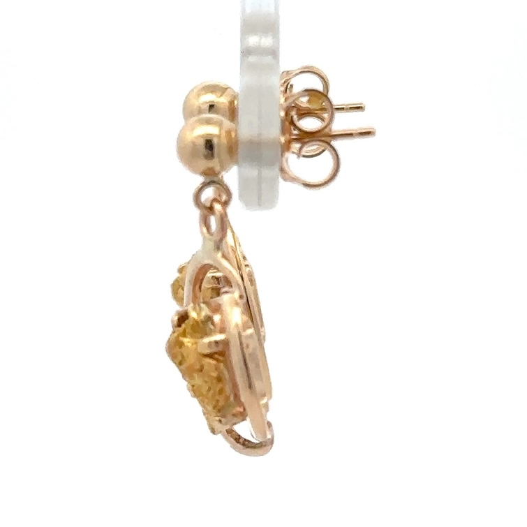 14K Gold Nugget Earrings EN805N/PD - Image 2
