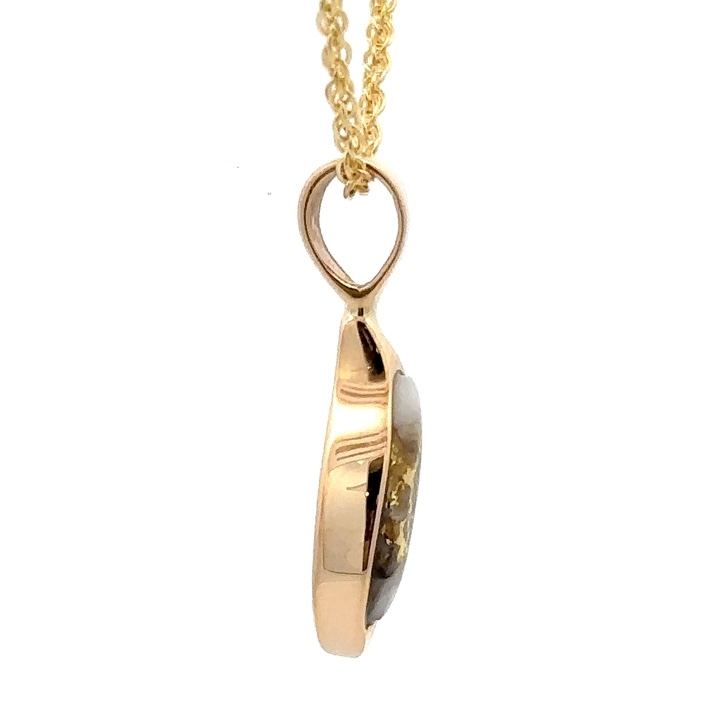 Gold Quartz & Diamond Lady's Pendant PN806DQX - Image 4
