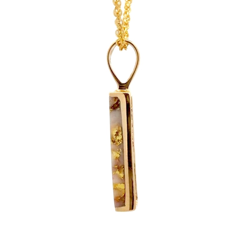 Rectangle Gold Quartz Pendant PN894MQ - Image 2