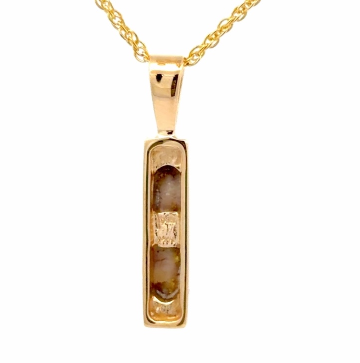 Rectangle Gold Quartz Pendant PN894MQ - Image 3
