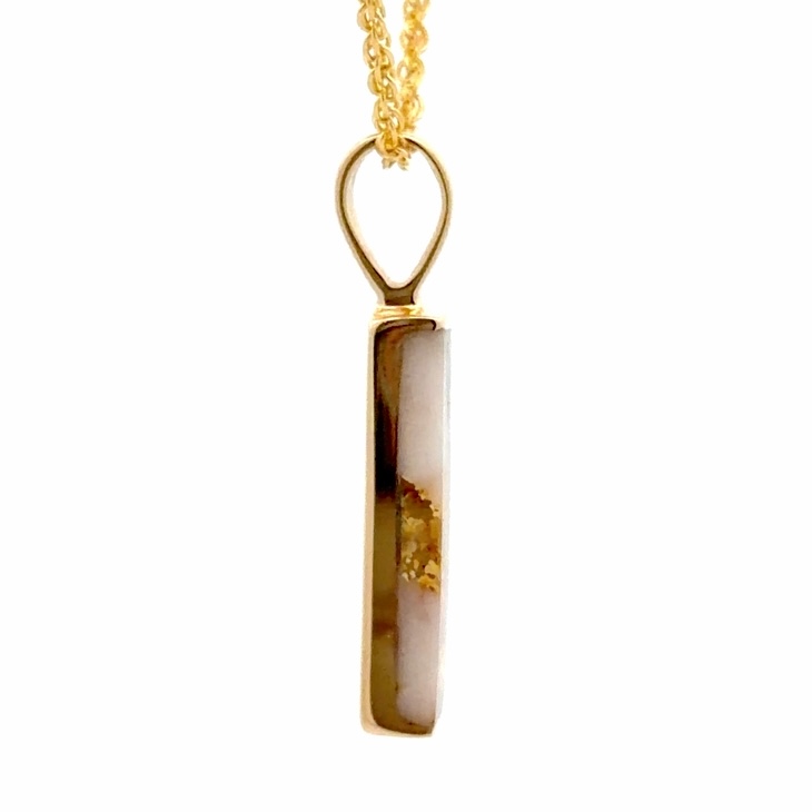 Rectangle Gold Quartz Pendant PN894MQ - Image 4